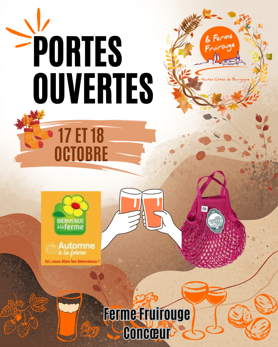 ? Portes ouvertes et Animations à la Ferme Fruirouge –  16,17 et 18 octobre 2026